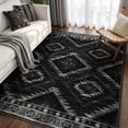 thumbnail image 1 of KoshiMe 3'x5' Area Rugs for Living Room, Machine Washable Rugs Non-Slip, Low Pile Soft Print Pattern Western Rug for Bedroom, Dining Room, Office, Black, 1 of 9