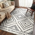 thumbnail image 1 of KoshiMe 3'x5' Area Rugs for Living Room, Machine Washable Rugs Non-Slip, Low Pile Soft Print Pattern Western Rug for Bedroom, Dining Room, Office, Black White, 1 of 8