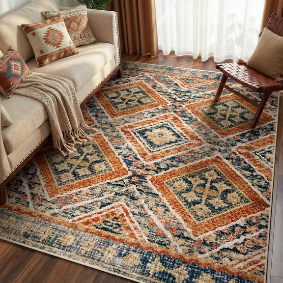 KoshiMe 3x5 Rugs Western Rug, Orange