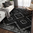 thumbnail image 1 of KoshiMe 4'x6' Area Rugs for Living Room, Machine Washable Rugs Non-Slip, Low Pile Soft Print Pattern Western Rug for Bedroom, Dining Room, Office, Black, 1 of 9