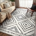 thumbnail image 1 of KoshiMe 4'x6' Area Rugs for Living Room, Machine Washable Rugs Non-Slip, Low Pile Soft Print Pattern Western Rug for Bedroom, Dining Room, Office, Black White, 1 of 9