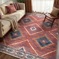 thumbnail image 1 of KoshiMe 4'x6' Area Rugs for Living Room, Machine Washable Rugs Non-Slip, Low Pile Soft Print Pattern Western Rug for Bedroom, Dining Room, Office, Red, 1 of 9