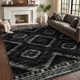 thumbnail image 1 of KoshiMe 5'x7' Area Rugs for Living Room, Machine Washable Rugs Non-Slip, Low Pile Soft Print Pattern Western Rug for Bedroom, Dining Room, Office, Black, 1 of 9