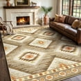 thumbnail image 1 of KoshiMe 5'x7' Area Rugs for Living Room, Machine Washable Rugs Non-Slip, Low Pile Soft Print Pattern Western Rug for Bedroom, Dining Room, Office, Camel, 1 of 8