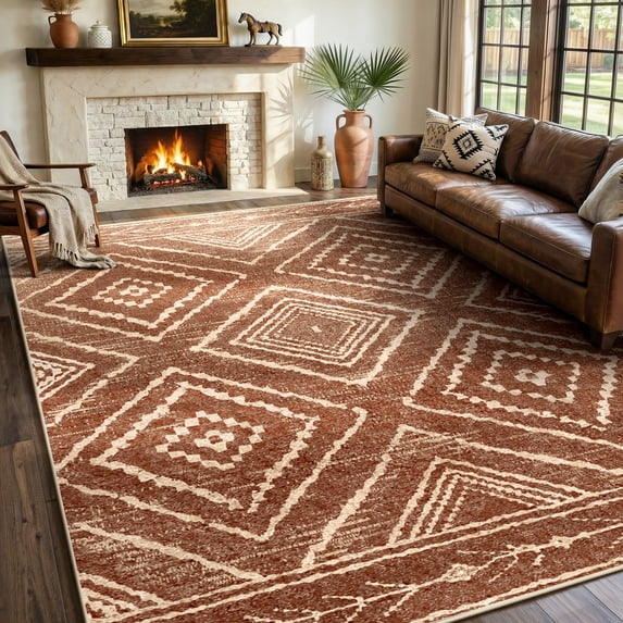 KoshiMe 5x7 Rugs Western Rug, Yellowbrown