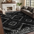 thumbnail image 1 of KoshiMe 6'x9' Area Rugs for Living Room, Machine Washable Rugs Non-Slip, Low Pile Soft Print Pattern Western Rug for Bedroom, Dining Room, Office, Black, 1 of 9
