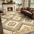 thumbnail image 1 of KoshiMe 6'x9' Area Rugs for Living Room, Machine Washable Rugs Non-Slip, Low Pile Soft Print Pattern Western Rug for Bedroom, Dining Room, Office, Camel, 1 of 8