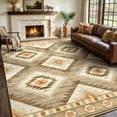 thumbnail image 1 of KoshiMe 6'x9' Area Rugs for Living Room, Machine Washable Rugs Non-Slip, Low Pile Soft Print Pattern Western Rug for Bedroom, Dining Room, Office, Camel, 1 of 9