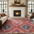 thumbnail image 1 of KoshiMe 8'x10' Area Rugs for Living Room, Machine Washable Rugs Non-Slip, Low Pile Soft Print Pattern Western Rug for Bedroom, Dining Room, Office, Red, 1 of 9