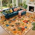 thumbnail image 1 of KoshiMe 9'x12' Floral Area Rug, Machine Washable Non-Slip Soft Low Pile Stain-Resistant Boho Flower Indoor Rug for Living Room Bedroom Dining Room, Yellow Orange, 1 of 9