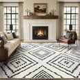 thumbnail image 1 of KoshiMe 9'x12' Area Rugs for Living Room, Machine Washable Rugs Non-Slip, Low Pile Soft Print Pattern Western Rug for Bedroom, Dining Room, Office, Black White, 1 of 9