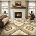 thumbnail image 1 of KoshiMe 9'x12' Area Rugs for Living Room, Machine Washable Rugs Non-Slip, Low Pile Soft Print Pattern Western Rug for Bedroom, Dining Room, Office, Camel, 1 of 8