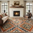thumbnail image 1 of KoshiMe 9'x12' Area Rugs for Living Room, Machine Washable Rugs Non-Slip, Low Pile Soft Print Pattern Western Rug for Bedroom, Dining Room, Office, Orange, 1 of 8