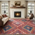 thumbnail image 1 of KoshiMe 9'x12' Area Rugs for Living Room, Machine Washable Rugs Non-Slip, Low Pile Soft Print Pattern Western Rug for Bedroom, Dining Room, Office, Red, 1 of 9