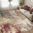 thumbnail image 1 of KoshiMe Area Rug 6'x9', Washable Non-Slip Modern Neutral Abstract Rugs for Living Room, Soft Stain Resistant Low Pile Carpet for Dining Room Office, Red Brown, 1 of 8