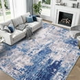 thumbnail image 1 of KoshiMe Area Rug 9'x12', Washable Non-Slip Modern Neutral Abstract Rugs for Living Room, Soft Stain Resistant Low Pile Carpet for Dining Room Office, Grey Blue, 1 of 9