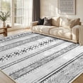 thumbnail image 1 of KoshiMe Area Rugs 6'x9', Low Pile Non-Slip Washable Rug for Living Room, Soft Boho Moroccan Neutral Geometric Indoor Rug for Bedroom Dining Room Office, Grey Black, 1 of 8