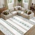 thumbnail image 1 of KoshiMe Area Rugs 8'x10', Low Pile Non-Slip Washable Rug for Living Room, Soft Boho Moroccan Neutral Geometric Indoor Rug for Bedroom Dining Room Office, Green, 1 of 9