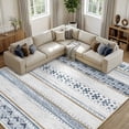 thumbnail image 1 of KoshiMe Area Rugs 9'x12', Low Pile Non-Slip Washable Rug for Living Room, Soft Boho Moroccan Neutral Geometric Indoor Rug for Bedroom Dining Room Office, Blue Brown, 1 of 8