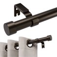 thumbnail image 1 of KoshiMe bronze Curtain Rods for Windows 144 to 168 inch,1" Adjustable Heavy Duty Curtain Rod, Modern Decorative Drapery Rods with Aluminium End Cap,Telescoping Single Window Curtains Rods Set, 1 of 7