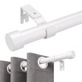 thumbnail image 1 of KoshiMe white Curtain Rods for Windows 120 to 240 inch,1" Adjustable Heavy Duty Curtain Rod, Modern Decorative Drapery Rods with Aluminium End Cap,Telescoping Single Window Curtains Rods Set, 1 of 7