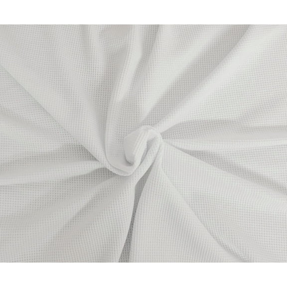 Koshtex Stretchy Thermal Knit Fabric by The Yard Waffle Weave White Modal Cotton Spandex 7/13/22