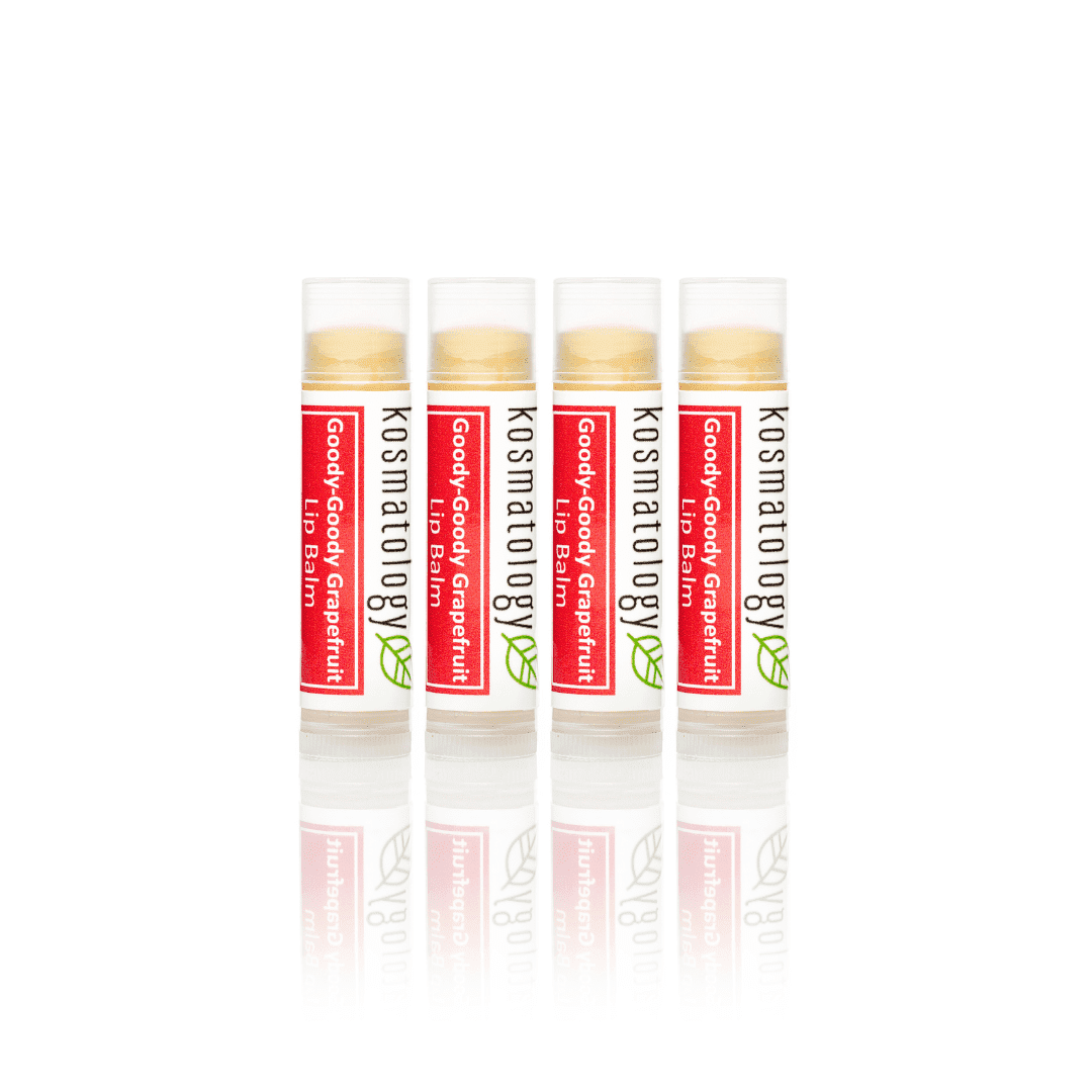 Kosmatology® Organic Grapefruit Lip Balm - Goody Goody Grapefruit 4 Pack | Beeswax Free | Vegan | 100% Natural Moisturizer for Cracked & Dry Lips