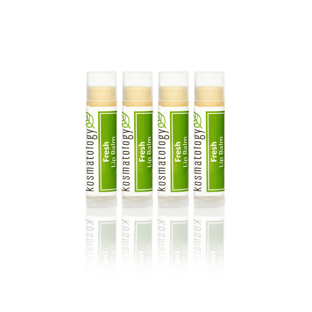 Kosmatology® Organic Spearmint Lip Balm - Fresh 4 Pack | Beeswax Free | Vegan | 100% Natural Moisturizer for Cracked & Dry Lips