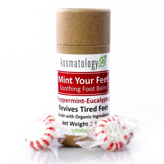 Kosmatology Peppermint Eucalyptus Foot Balm  Mint Your Feet | Solid Moisturizer for Dry Cracked Heels & Rough Feet | Organic, Non-Toxic, Cruelty-Free Foot Balm  2.5 oz
