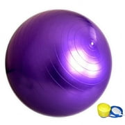 Kosmiko Extra Thick Yoga Ball Exercise Ball, 5 Sizes Gym Ball, Heavy Duty Ball Chair for Balance, Stability, Pregnancy, Quick Pump Included (Purple- XXL)