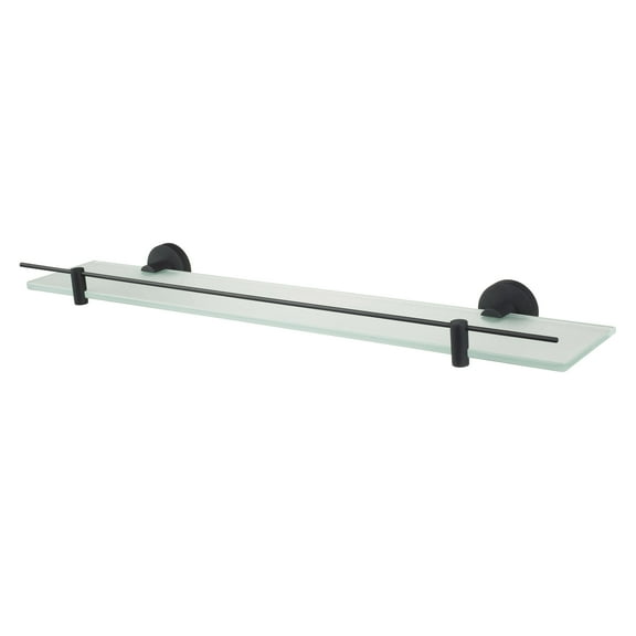 Kosmos Modern Frosted Glass Wall Shelf, Black