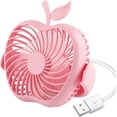 thumbnail image 1 of Kosmosta Apple shaped USB Desk Fan Portable fan with a strong airflow, quiet operation and 180° rotation. Mini fan for home,car,office and bedroom with 37 inch(94cm) power cord, 1 of 8