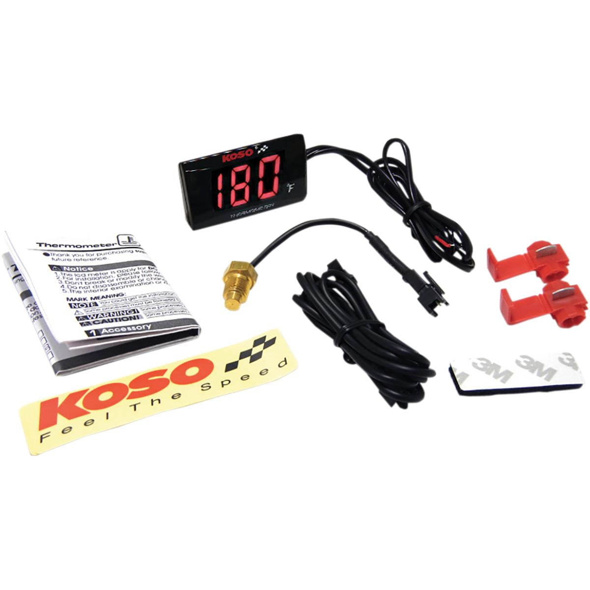 Koso BA024R10 Super Slim Water Temperature Gauge - 2.22in. W x 1.06in. H x .43in. D