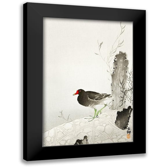 Koson, Ohara 11x14 Black Modern Framed Museum Art Print Titled - Moorhen