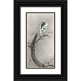 thumbnail image 1 of Koson, Ohara 11x18 Black Ornate Wood Framed with Double Matting Museum Art Print Titled - Kwak on branch, 1 of 4
