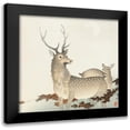 thumbnail image 1 of Koson, Ohara 12x12 Black Modern Framed Museum Art Print Titled - Couple of deers, 1 of 5