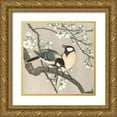 thumbnail image 1 of Koson, Ohara 12x12 Gold Ornate Wood Framed with Double Matting Museum Art Print Titled - Tits on Cherry Branch, 1 of 4
