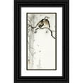 thumbnail image 1 of Koson, Ohara 14x24 Black Ornate Wood Framed with Double Matting Museum Art Print Titled - Two gray starlings, 1 of 4