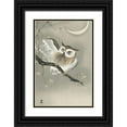 thumbnail image 1 of Koson, Ohara 17x24 Black Ornate Wood Framed with Double Matting Museum Art Print Titled - Long-eared owl in ginkgo, 1 of 4
