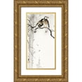 thumbnail image 1 of Koson, Ohara 18x32 Gold Ornate Wood Framed with Double Matting Museum Art Print Titled - Two gray starlings, 1 of 4