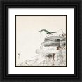 thumbnail image 1 of Koson, Ohara 26x26 Black Ornate Wood Framed with Double Matting Museum Art Print Titled - Blue nightingale, 1 of 4