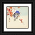 thumbnail image 1 of Koson, Ohara 26x26 Black Ornate Wood Framed with Double Matting Museum Art Print Titled - Two pigeons on autumn branch, 1 of 4