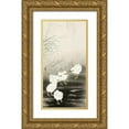 thumbnail image 1 of Koson, Ohara 9x14 Gold Ornate Wood Framed with Double Matting Museum Art Print Titled - Chicks eating worms, 1 of 4