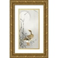 thumbnail image 1 of Koson, Ohara 9x14 Gold Ornate Wood Framed with Double Matting Museum Art Print Titled - Goose at full moon, 1 of 4