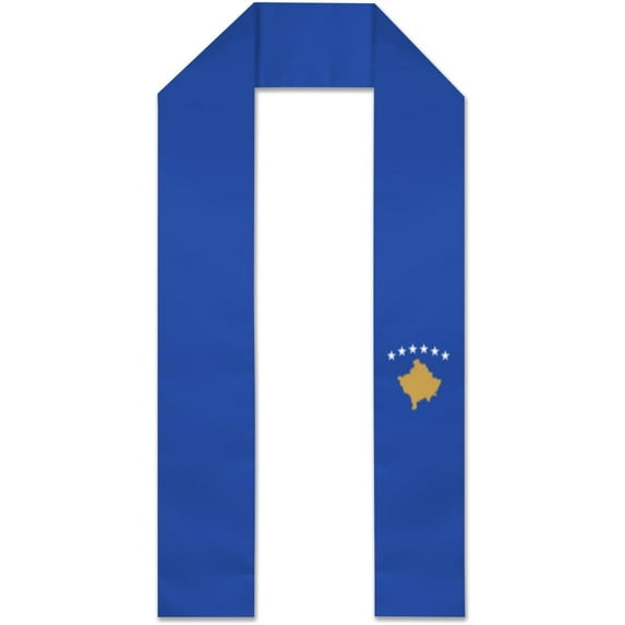Kosovo Flag Graduation Stole Graduate Shawl Sash Scraf Gift For Abroad Student International Study (Square)