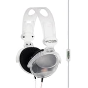 Koss CL20i Wired On-Ear Vintage-Style Headphones with Mic, In-Line Remote, 3.5-mm Connector, and Transparent Design, Deep Bass