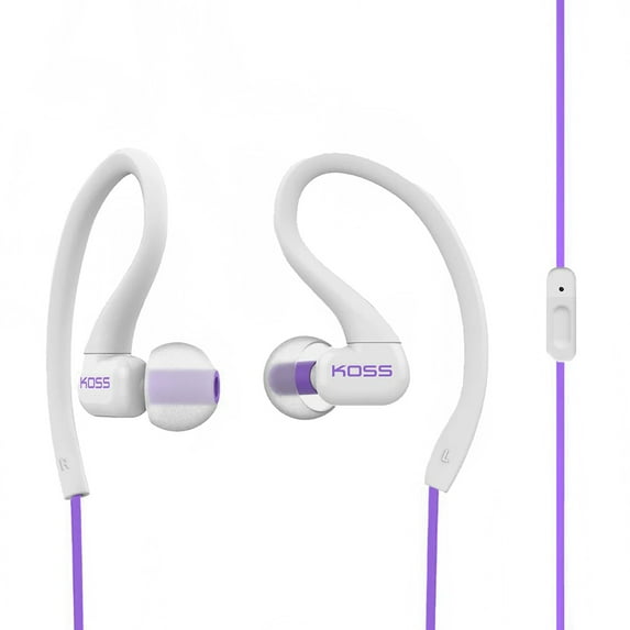 Koss FitClips KSC32i In-Ear Sport Clip Headphones with In-Line Microphone and Remote (Violet), 195075
