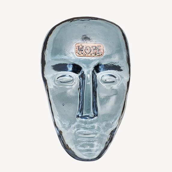 Kosta Boda Companion Hope Glass Head Sculpture Bertil Vallien Recycled Glass Sweden