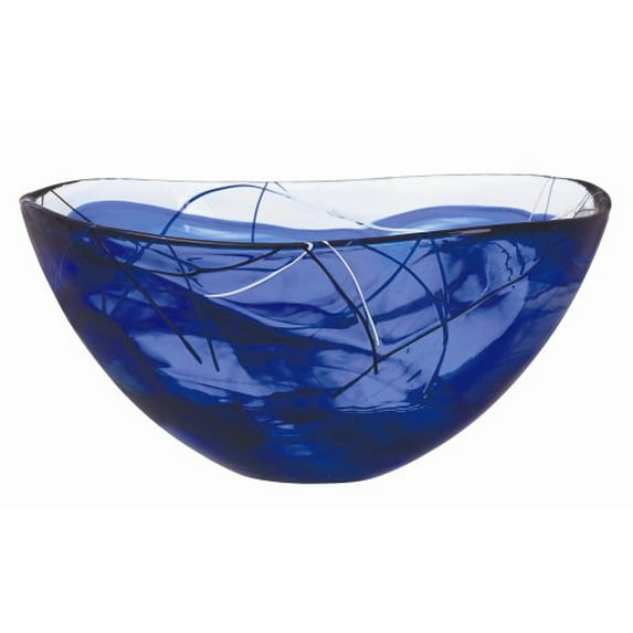 Kosta Boda Contrast Large Blue Bowl