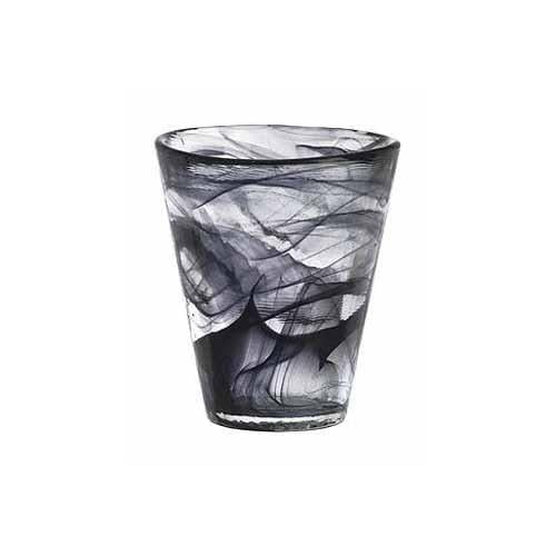 Kosta Boda Mine Tumbler Black Swirl Design